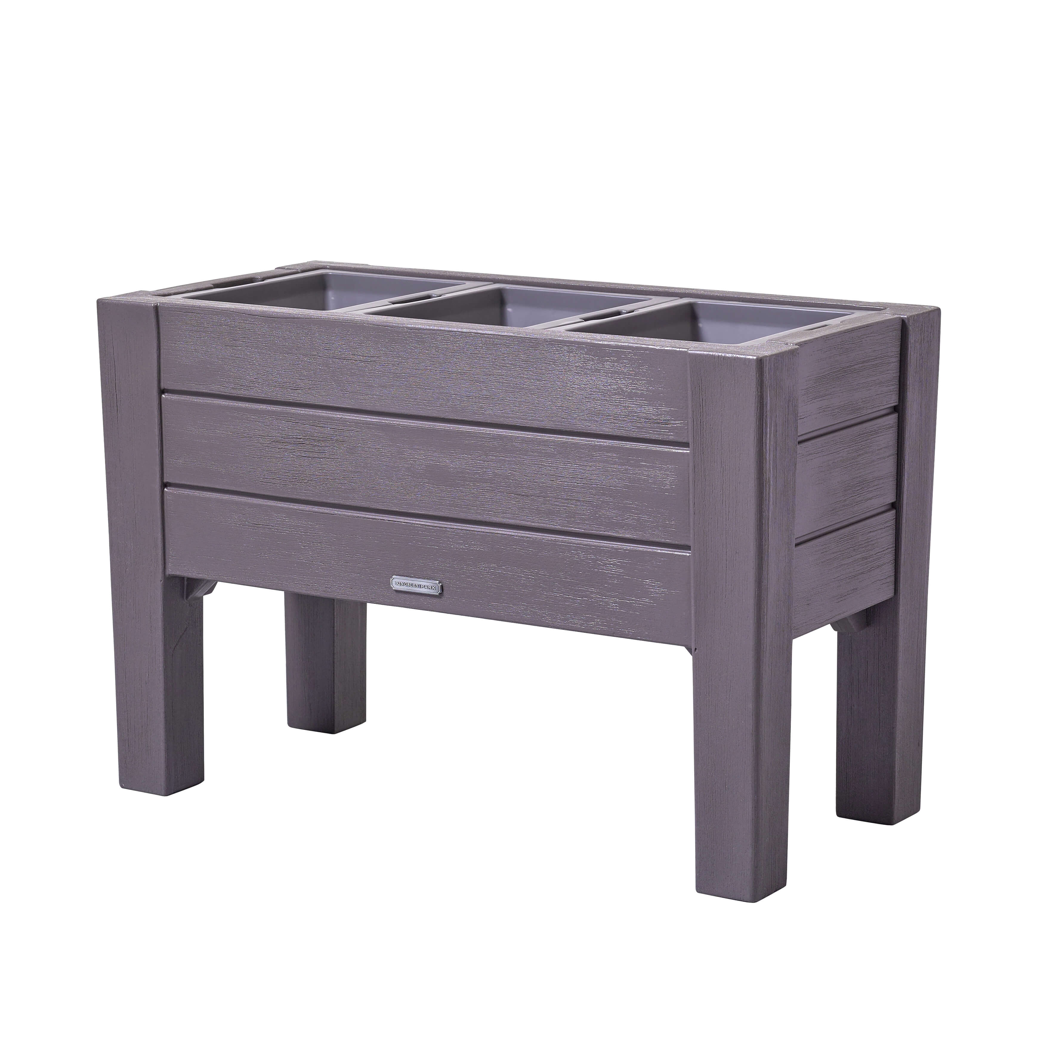 Step2 Lakewood   Jardinière sur pieds   Carré Potager sur Pied - Cèdre foncé - Plastique rotomoulé - 49,5 x 99,1 x 66 cm - Carré Potager Surélevé