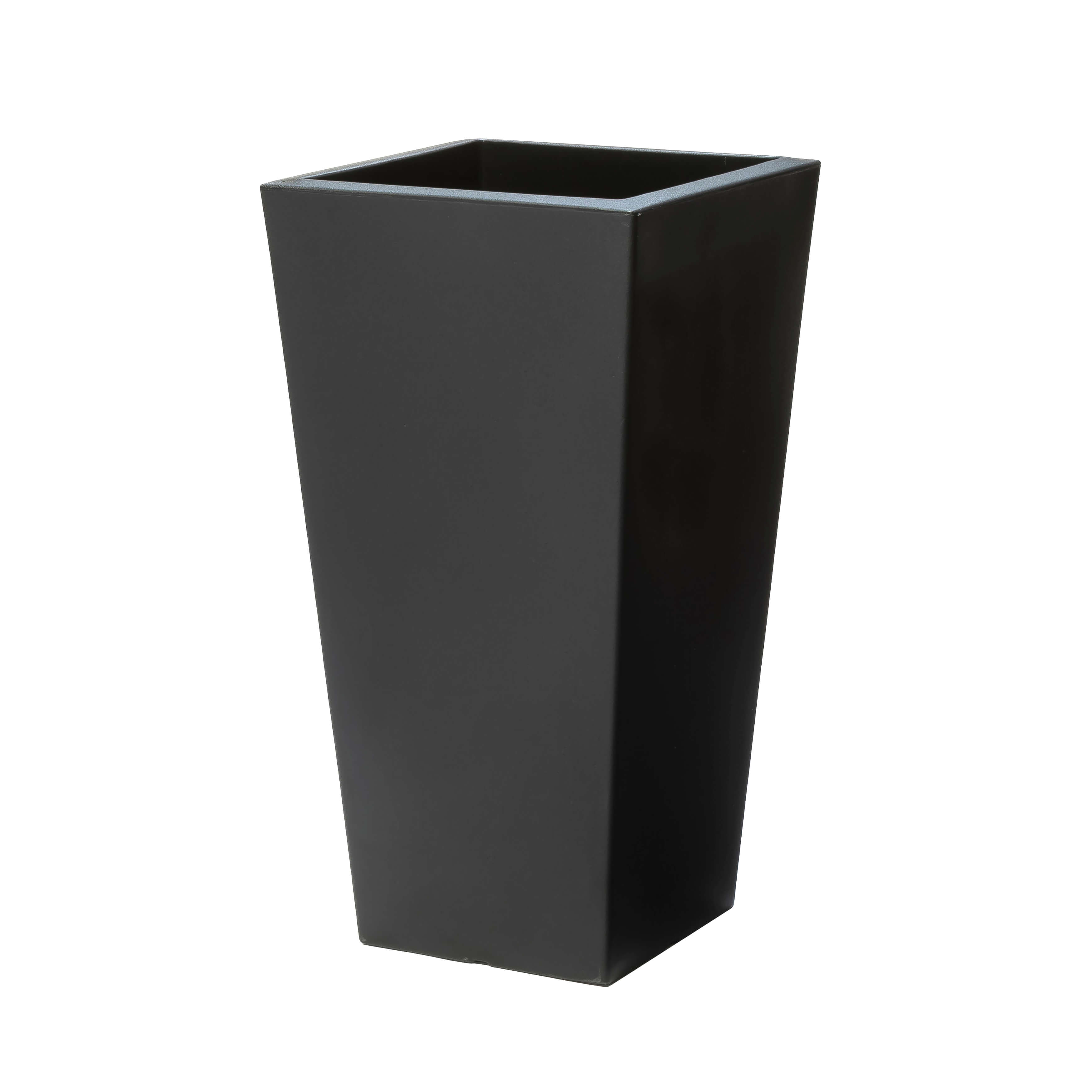 Step2 Tremont Pot de Fleur - Carré et Grand - Onyx noir   Jardinière Balcon Léger et Facile à déplacer - Plastique rotomoulé - 38,1 x 38,1 x 71,1 cm