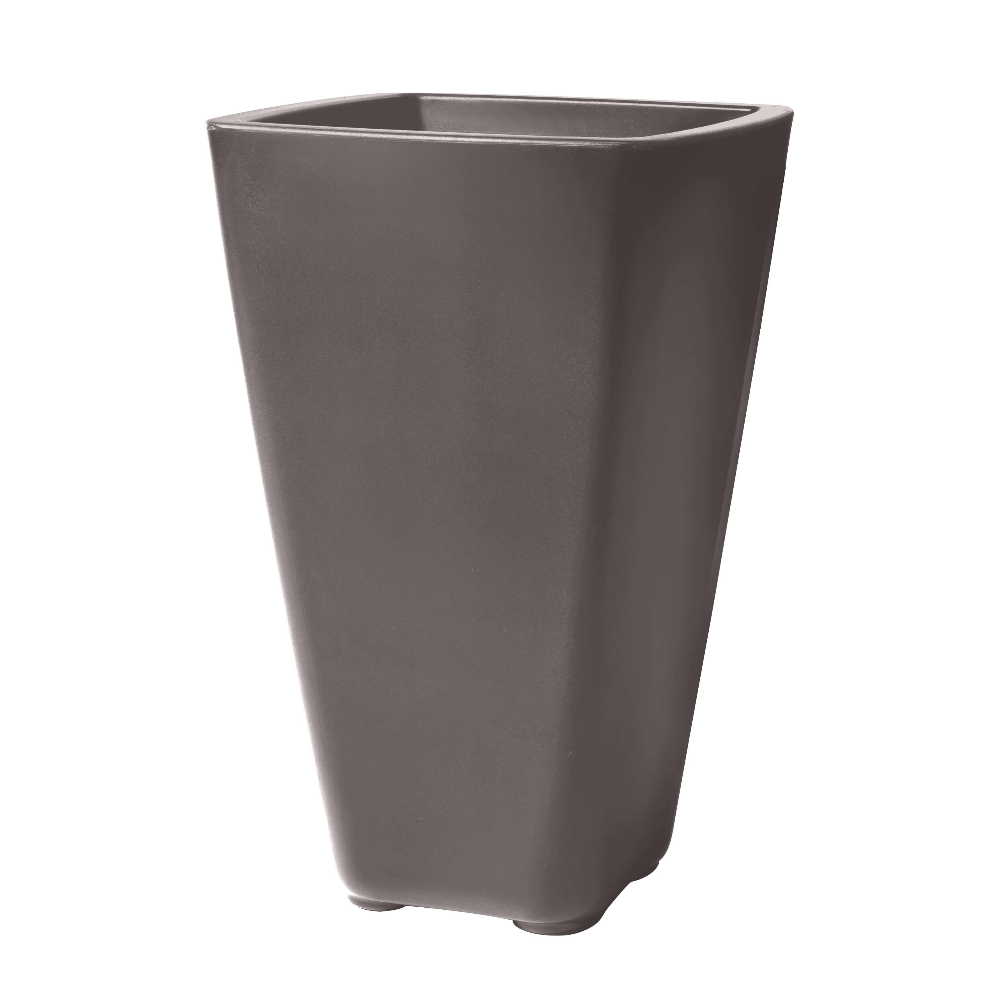 Step2 Bridgeview - Pot de Fleur Grand - Cèdre foncé   42,8 x 42,8 x 66 cm - Jardinière Balcon Léger et Facile à déplacer - Plastique rotomoulé
