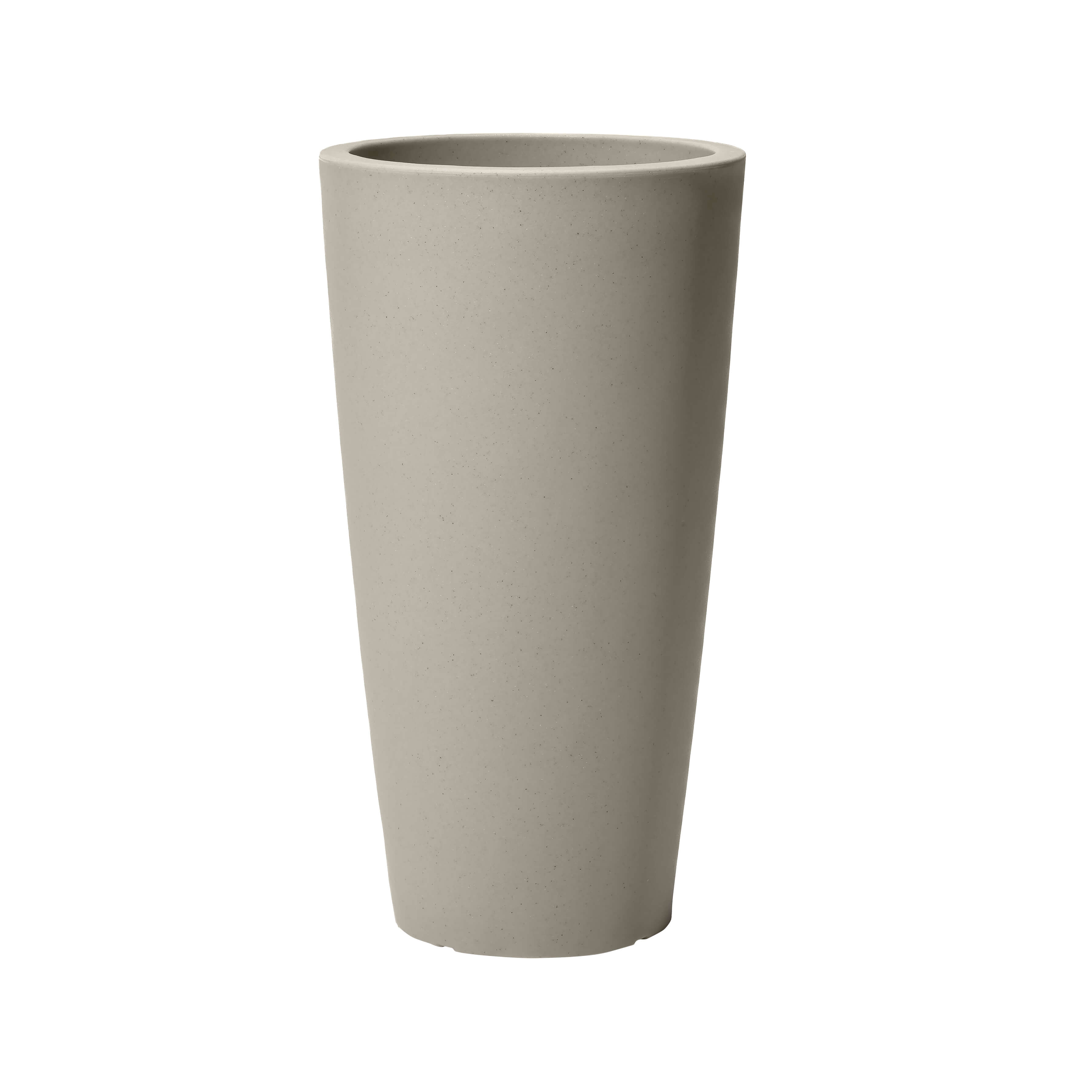Step2 Tremont Pot de Fleur - Rond et Grand - Béton   38,1 x 38,1 x 71,1 cm   Jardinière Balcon Léger et Facile à déplacer - Plastique rotomoulé