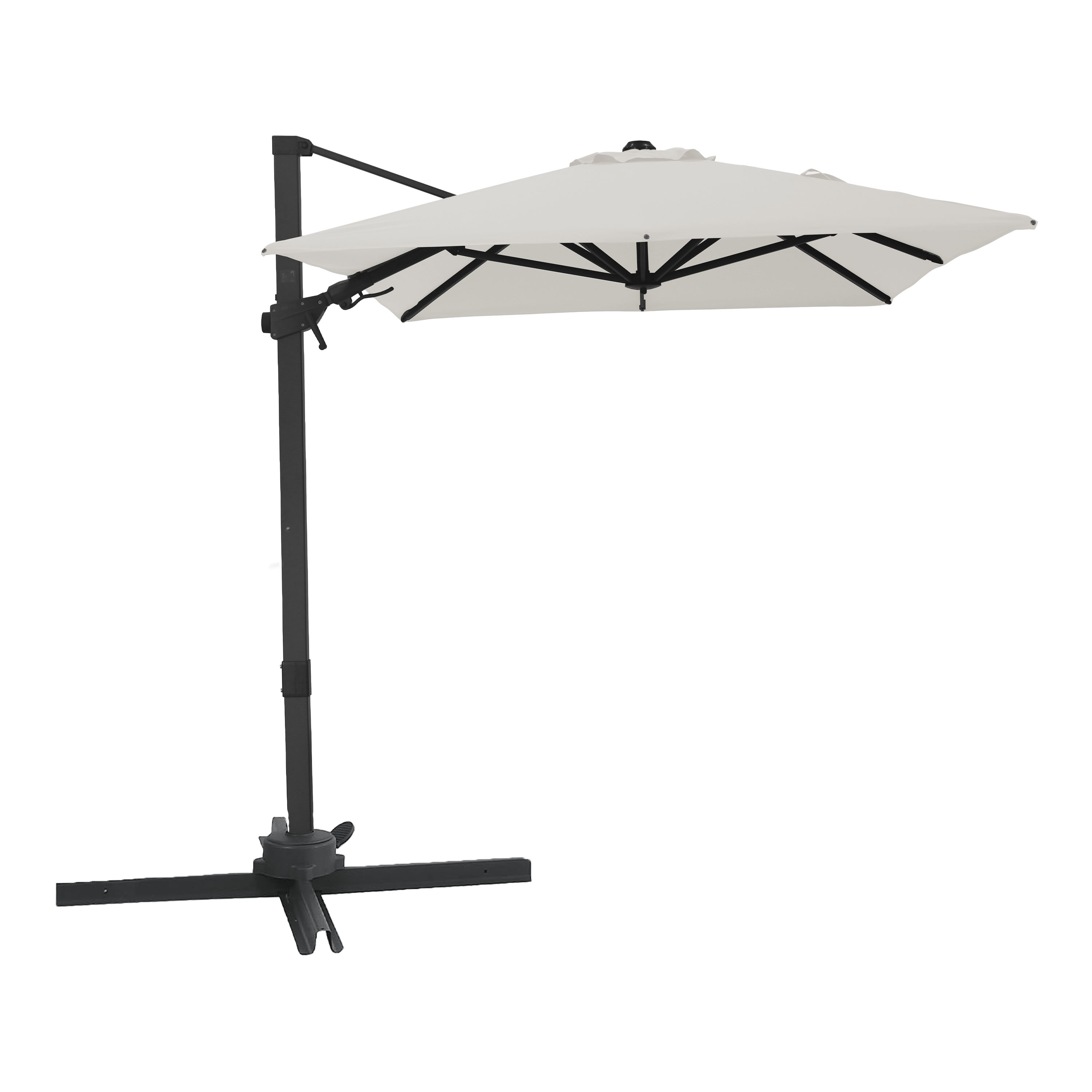 AXI Nyra Parasol Déporté Rectangulaire 200 x 300 cm, Anthracite/Beige   Pour le Jardin / Terrasse avec Armature Thermolaquée   Pied en Croix, Housse de Protection Inclus   Inclinable, Pivotant à 360°