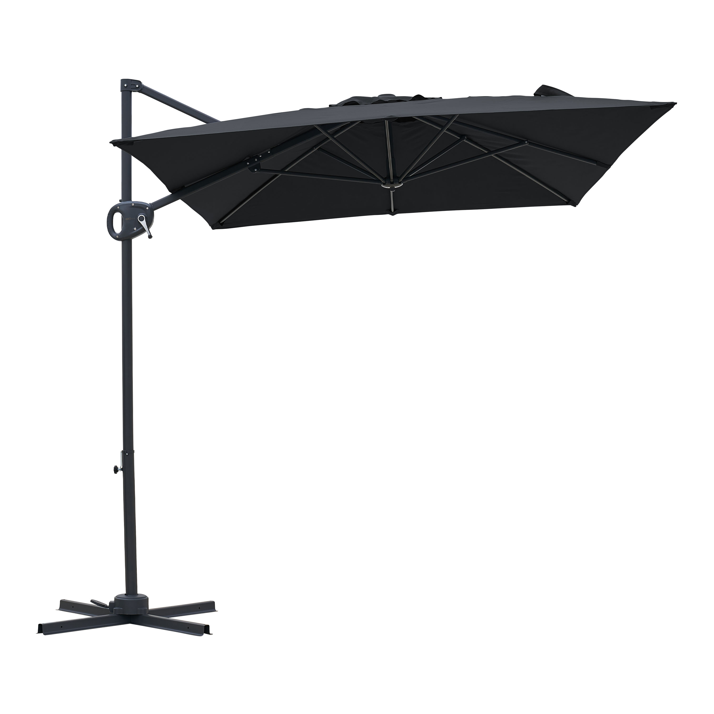 AXI Luma Parasol Déporté Rectangulaire 200 x 300 cm, Anthracite/Gris   Pour jardin / Terrasse, Toile Anti-UV Indice UPF 30+   Pied en Croix, Housse de Protection Inclus   Inclinable, Pivotant à 360°