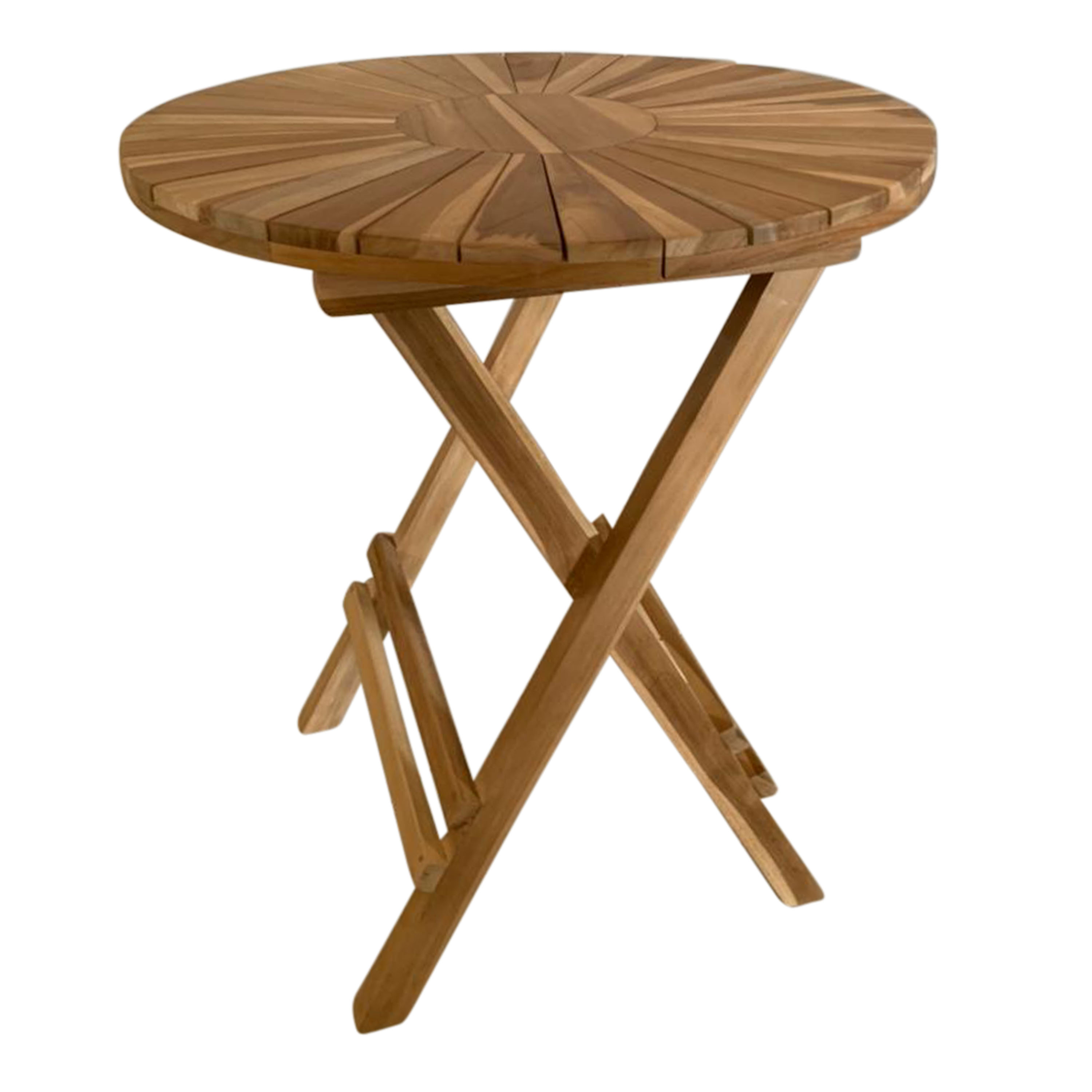 AXI Gia Table de Jardin Pliante Ronde en Teck, Ø 60 cm   Meuble Style Bistrot pour Terrasse / Balcon / Extérieur
